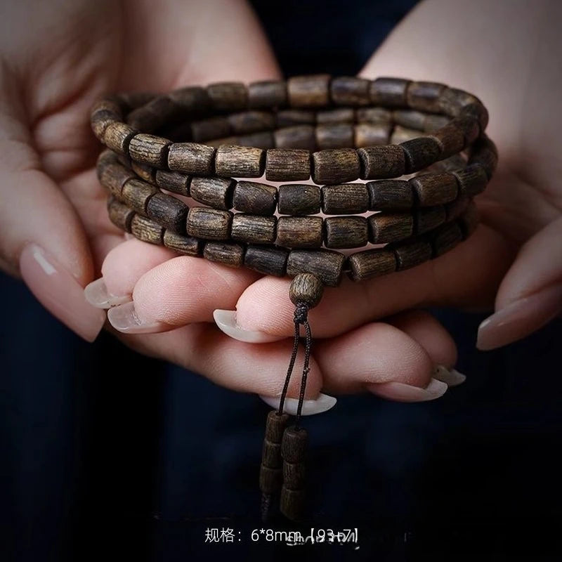 Submerged grade Vietnamese Nha Trang natural white Qinan agarwood bracelet, bracelet with the shape of the old