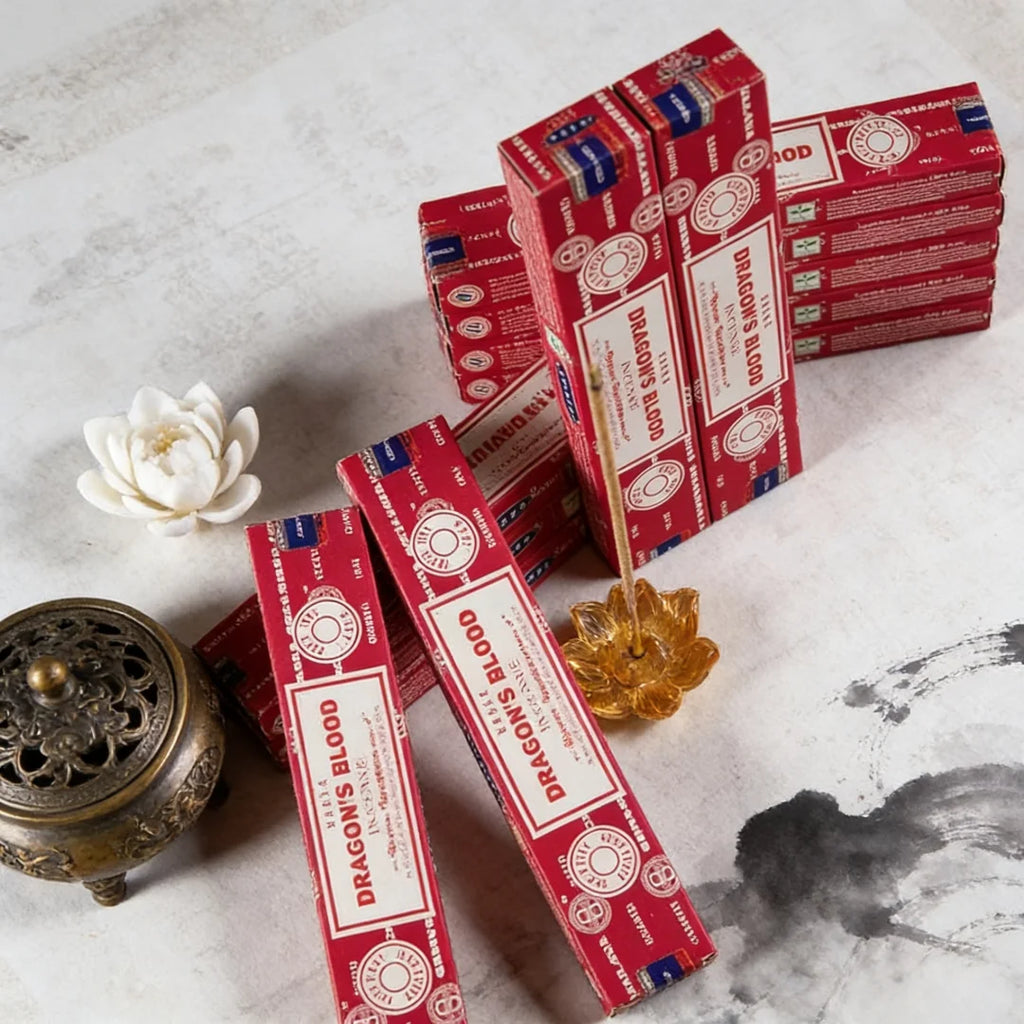 6/12boxes Dragon‘s Blood Incense Sticks Sleeping Aiding Tranquilize Mind Refreshing Scent Home Office Natural Sandalwood Satya