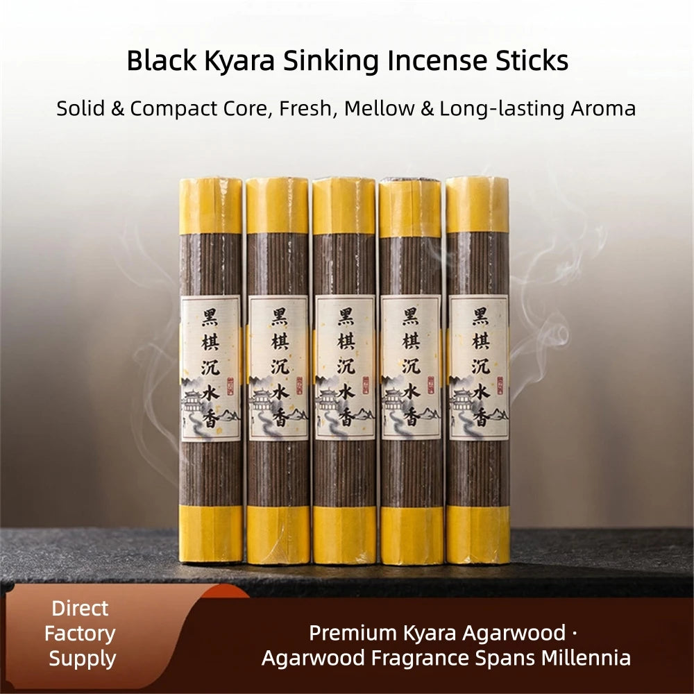 100g Handmade Black Kyara Agarwood Incense Sticks,Sinking Agarwood Incense,Indoor Home Fragrance,Long-lasting Oud Incense Sticks