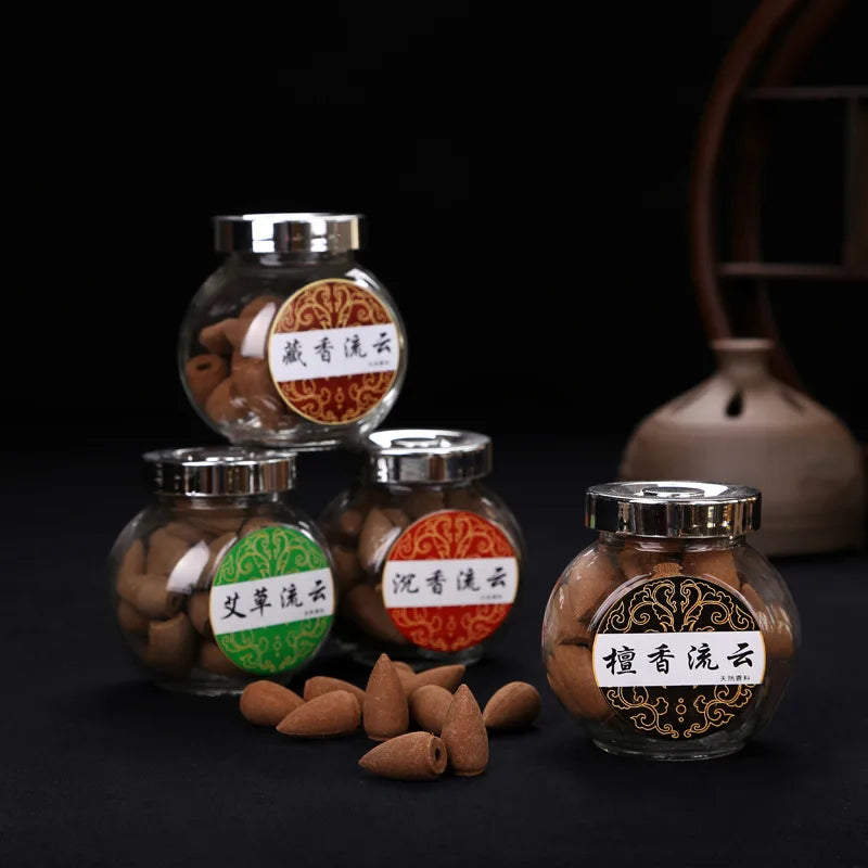 Laoshan Backflow Viewing Smoke Flowing Cloud Sandalwood Bullet Cone Incense Pagoda Agarwood Manufacturer