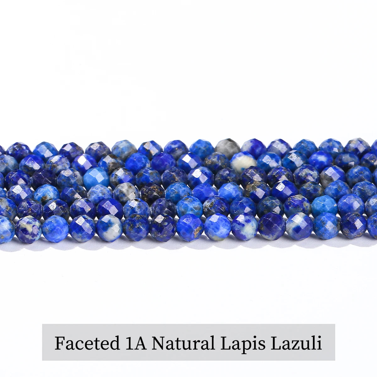 2 3 4mm Faceted Natural Lapis Lazuli Beads Round Loose Spacer Tiny Bead for Jewelry Making DIY Necklace Bracelet Accessory 15"