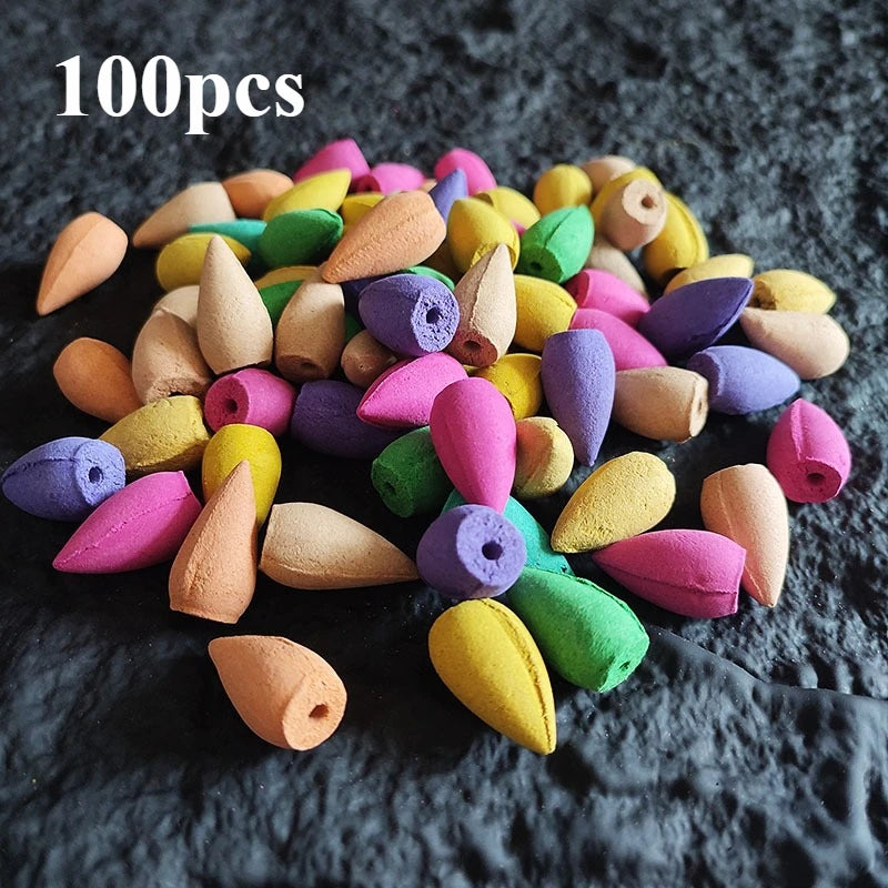 Mixed Waterfall Smoke Backflow Natural Incense Cone Lavender Sandalwood Osmanthus Natural Air Freshener for Home Bulk Wholesale