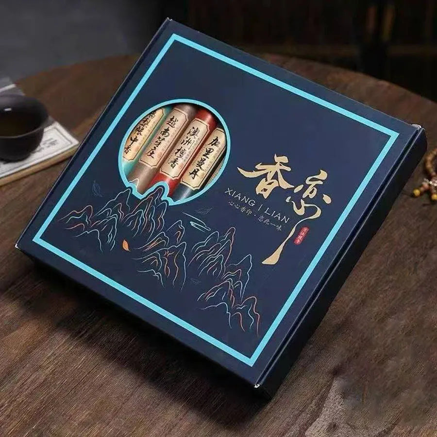400 Pieces of Ten Tube Five Classics Incense Gift Box with Ink Painting Style, Sandalwood, Agarwood, Etc. Suitable for Home Gift