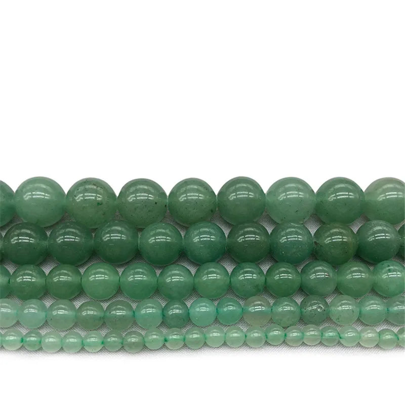 Natural Stone Green Aventurine Round Loose Beads 15" Strand 4 6 8 10 12 MM Pick Size For Jewelry Making