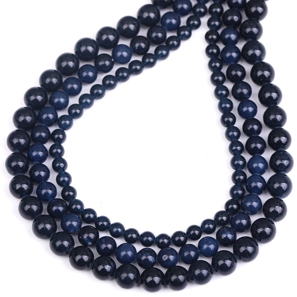 4mm 6mm 8mm Blue Jade Beads for Jewelry Making