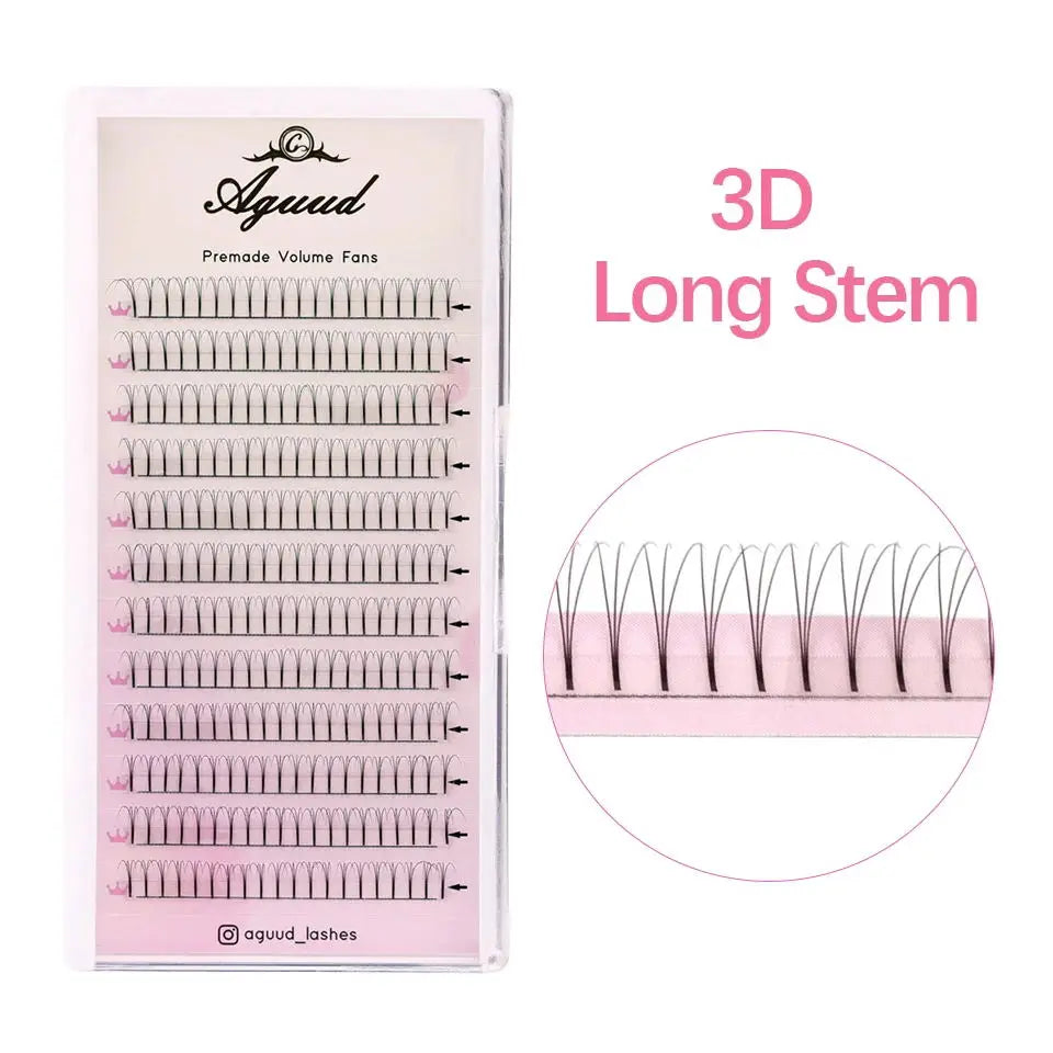 AGUUD Short Stem 3D-6D Premade Volume Fan Lashes