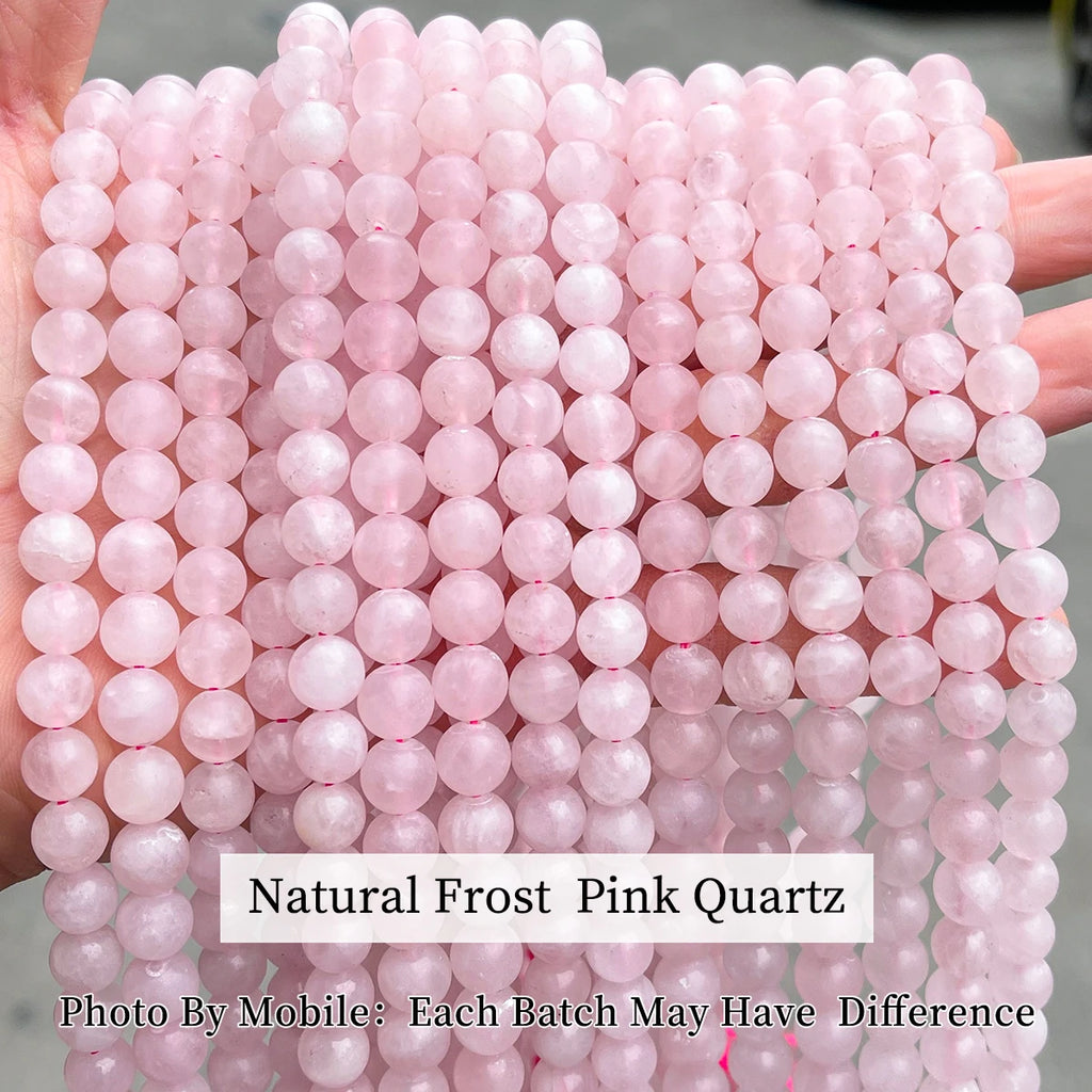 Wholesale Natural Stone Rose Quartz Bead Round Loose Spacer Bead 4 6 8 10mm for Jewelry Making DIY Bracelet Necklace Accessory