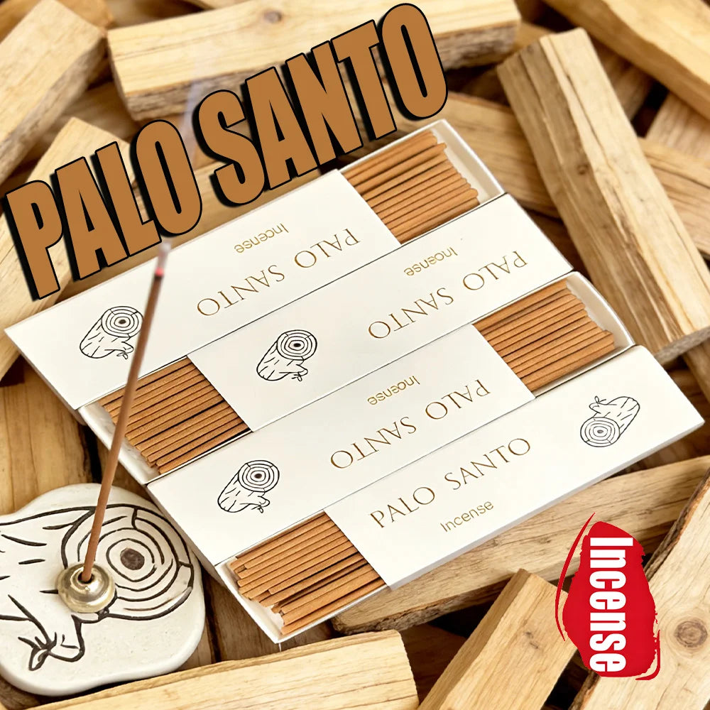 Palosanto Premium Boxed Incense Sticks, 12cm Long Natural Incense Sticks Made from Natural Sacred Wood Powder, with a Strong and Long-Lasting Fragrance, Invigorating and Refreshing, Purifying the Air, Suitable for Home, Office, Hotels, Clubs, and an Ideal