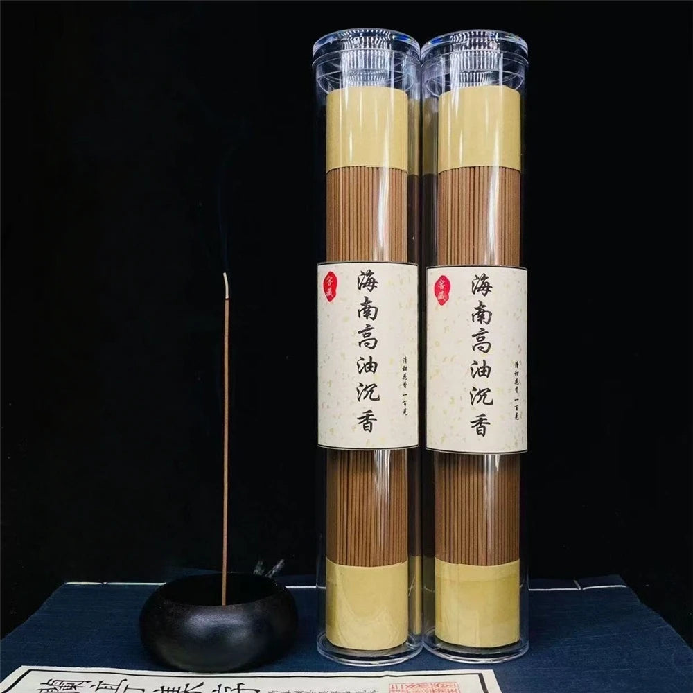 Hainan High Oil Agarwood Incense Sticks,Natural Hainan Agarwood Raw Material,Incense for Home & Meditation,Oud Incense Sticks