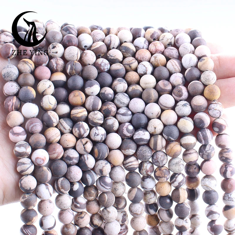 New Matte Natural Stone Beads 6 8 10mm Rose Quartz Onyx Howlite Gemstone Round Loose Spacer Bead For Jewelry Making DIY Bracelet