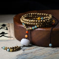 Handwoven First Grade Butter Agarwood Necklace with Carved Jade Pendant Chinese Style Sweater Chain Gifts