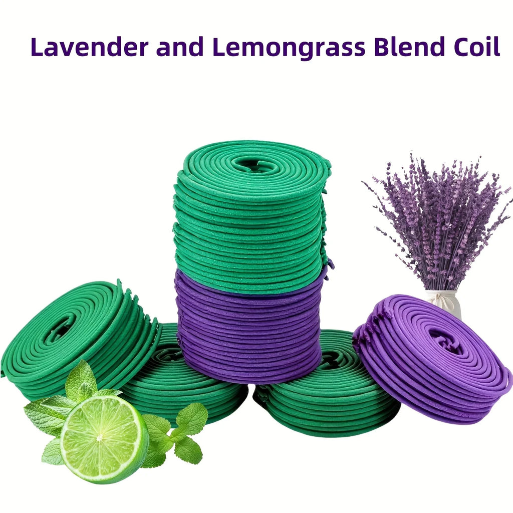 48/100 Spiral Incense Sticks with Holder, Lavender and Lemongrass Combo Pack—Yoga | Meditation | Outdoor and Home Use, Valentine's Day | Independence Day | Closed Days | Halloween | The Ideal Choice for Christmas and Other Occasions.
