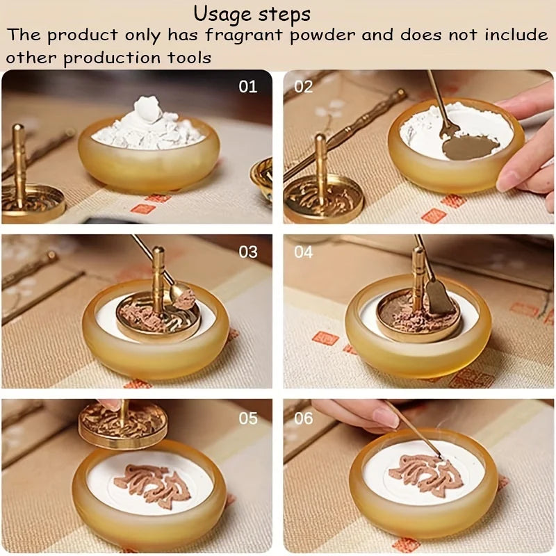 20G Natural Sandalwood Powder Incense Powder Air Flow Incense Tower Incense Seal Made By Hand Incense Aroma Buddha Incense