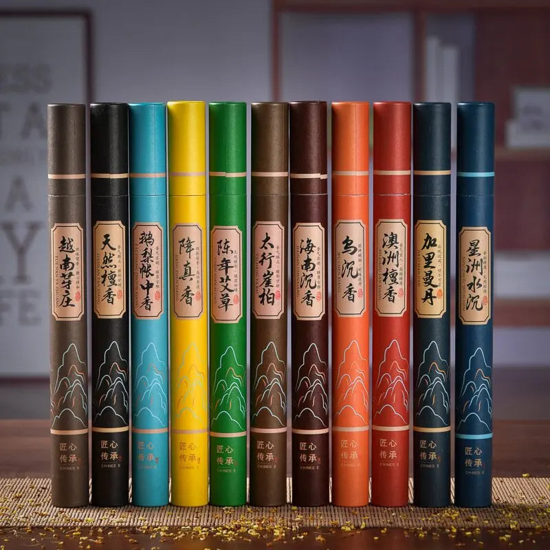 400pcs Natural Incense Sticks in Tube Paintbrush Style Sandalwood Agarwood Wooden Stick Ideal for Home Office Aromatherapy Gift