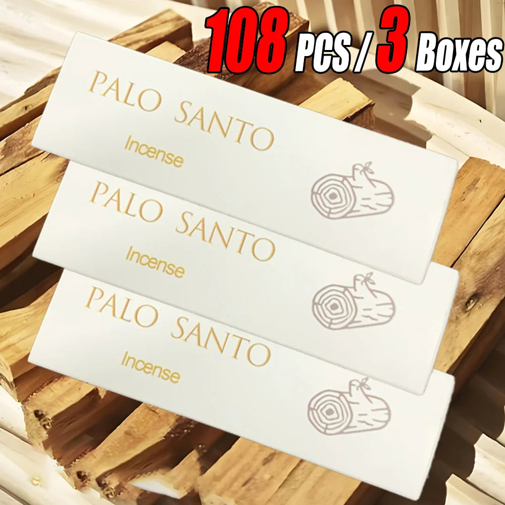 Palosanto Premium Boxed Incense Sticks, 12cm Long Natural Incense Sticks Made from Natural Sacred Wood Powder, with a Strong and Long-Lasting Fragrance, Invigorating and Refreshing, Purifying the Air, Suitable for Home, Office, Hotels, Clubs, and an Ideal