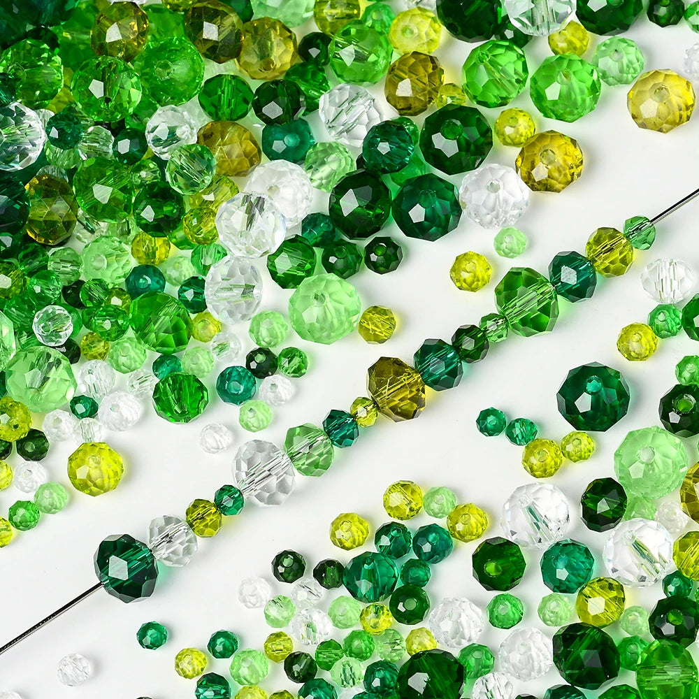 100-300pcs Green Crystal Glass Beads 3/4/6/8mm Shiny Faceted Loose Spacer Beads for Jewelry Making DIY Bracelet Necklace - AliExpress