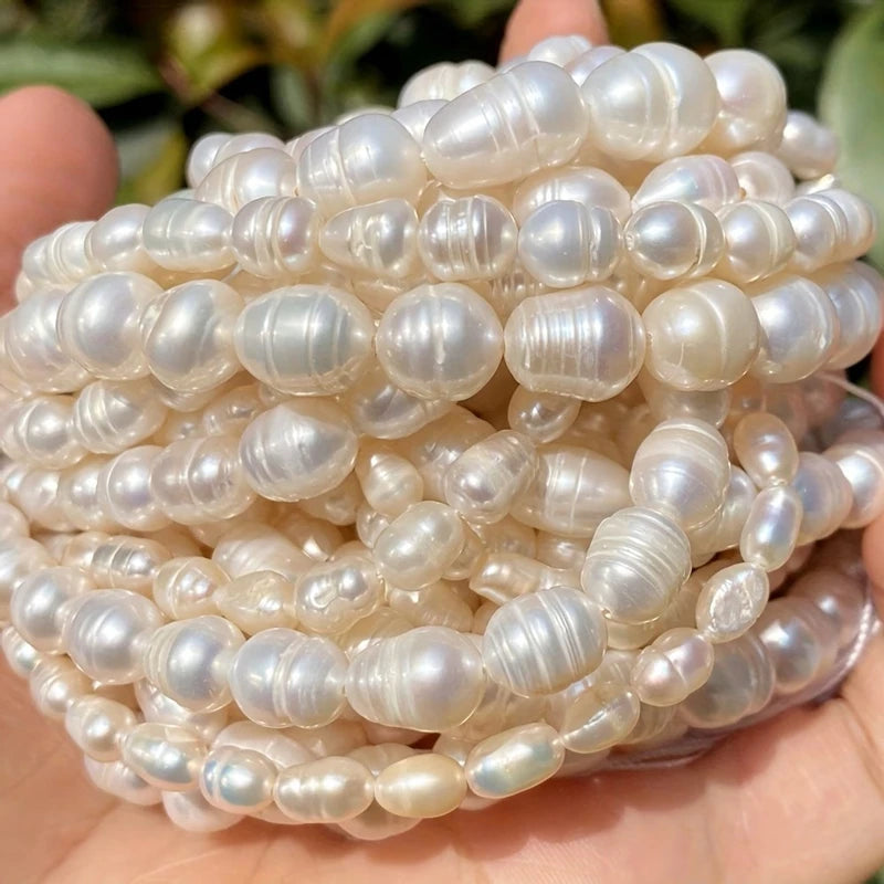 Natural Freshwater Pearls Rice Beads Baroque Pearls 4-11mm Loose Spacer Beads for Jewelry Making Supplies DIY Necklace Bracelet