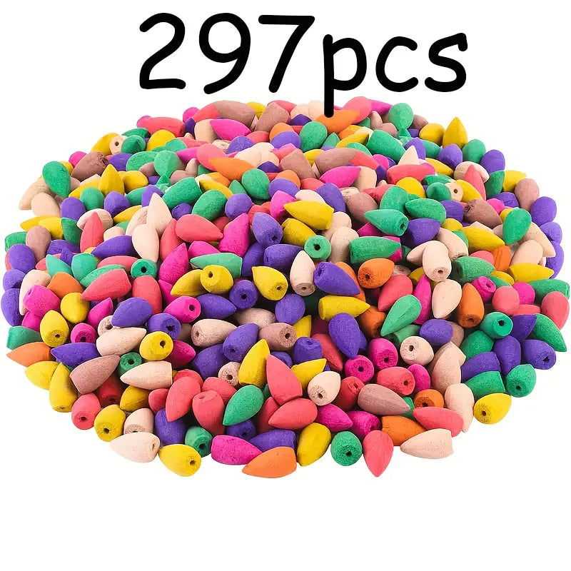 98/198/297 Pieces of Natural Backflow Incense Cones | 9 Types of Natural Fragrance |   Cleanse the Body and Mind |   Suitable for Meditation, Relaxation, and Holiday Gifts |   Simple and Elegant Packaging |   Multi-Scent Set