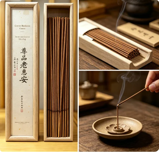 Natural Agarwood Pear Herbal Handmade Aroma Stick Long Lasting Fragrance For Meditation Tea Room Zen Home Air Freshener