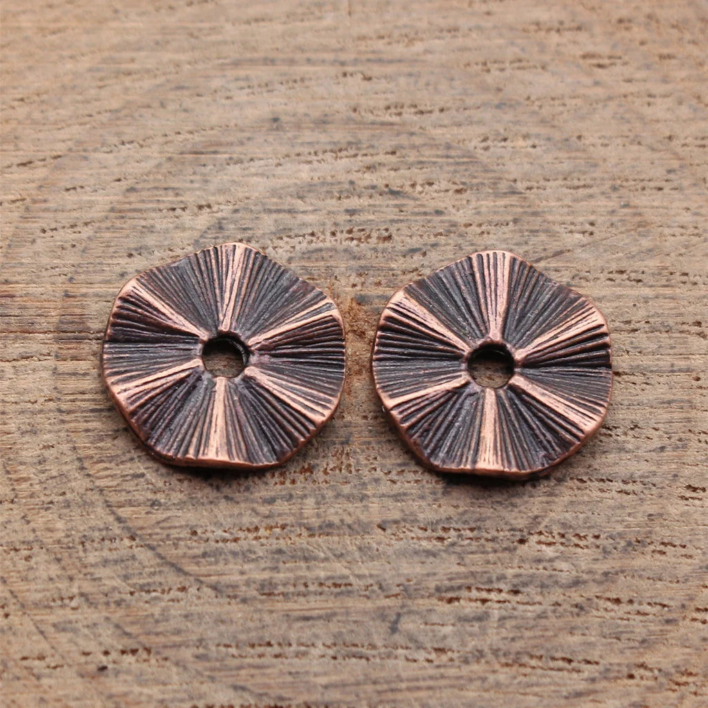 40pcs 10x10x2mm/14x14x2.2mm 4 Colors Imitation Brushed Texture Wave Spacer Beads Jewelry Materials Supplies