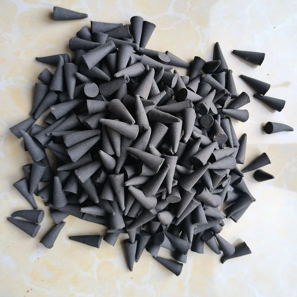 100/200/400pcs/lot Natural Incense Cones Handmade Black Attracting Wealth Fragrance Tibetan Tower Incense Scents for Home