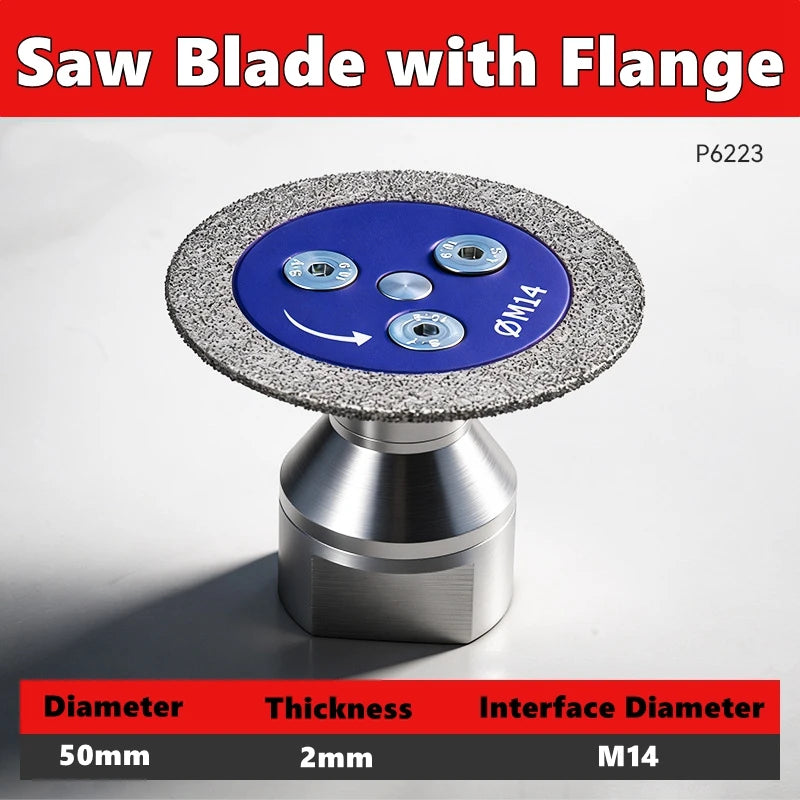 50mm Diamond Mini Saw Blade with Thread Stone Cutting Disc Granite Sandstone Concrete Lettering Carving Grinding Tool