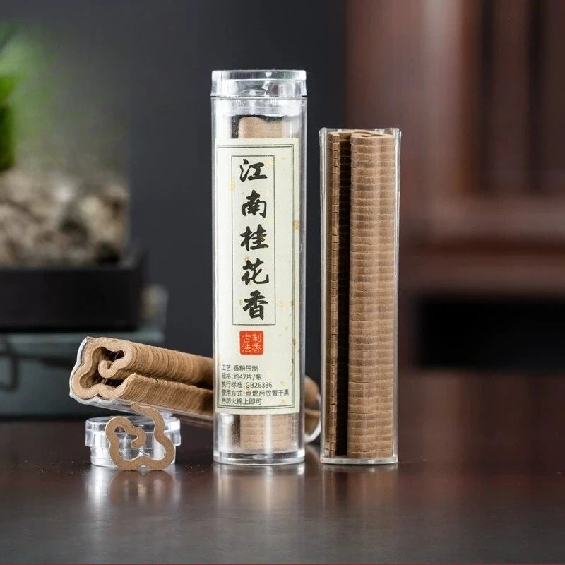 42pcs Natural Coil Incense Sandalwood Osmanthus Pure Fragrance Powder Pressing Incense Home Bedroom Long-lasting Aromatherapy - AliExpress