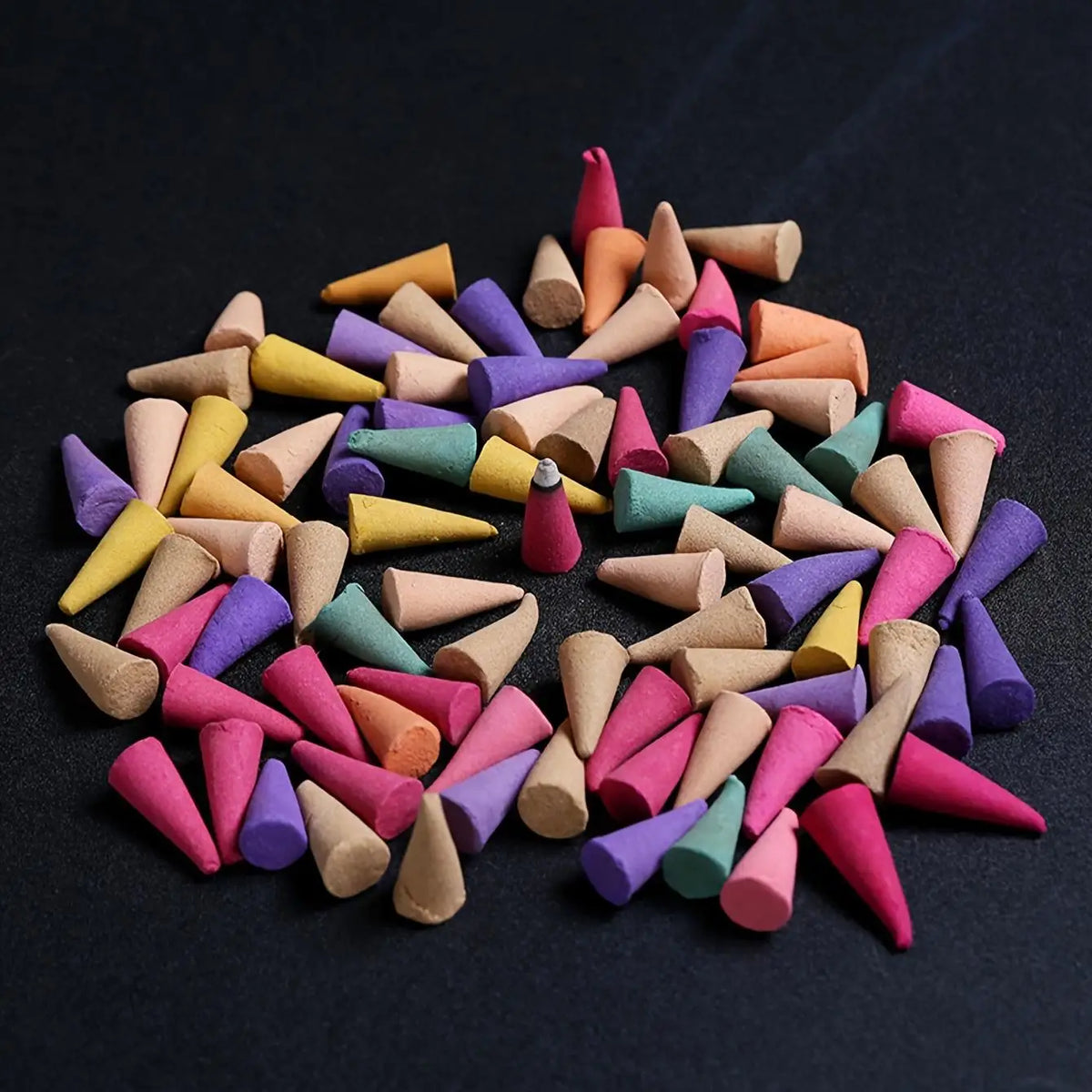 60pcs Lavender Scented Incense Cones-Home Pagoda Aromatherapy Cones, Mixed Fragrance Deodorant for Cleaning,Meditation,Yoga