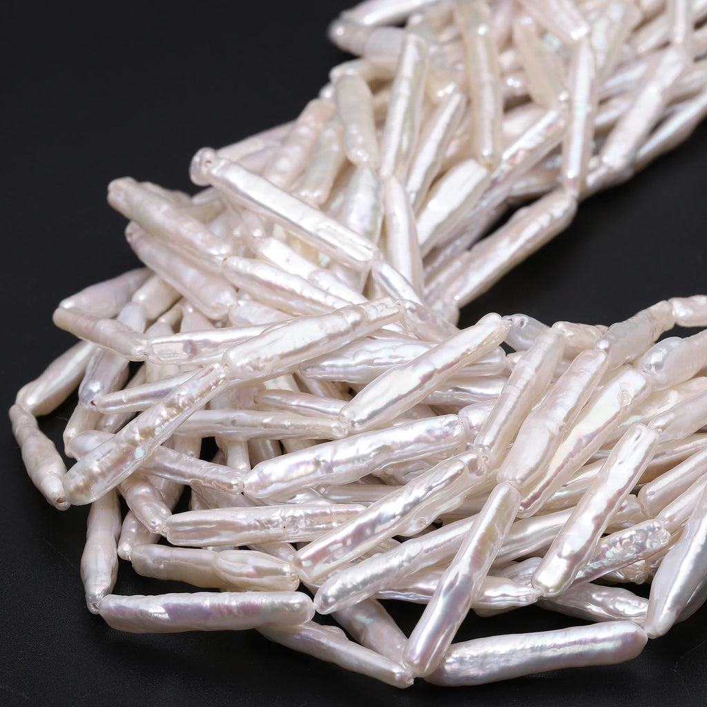 25mm Baroque Natural Pearl Tube Irregular Cylindrical Loose Beads for Jewelry Charms Making DIY Bracelet Necklace Accessories