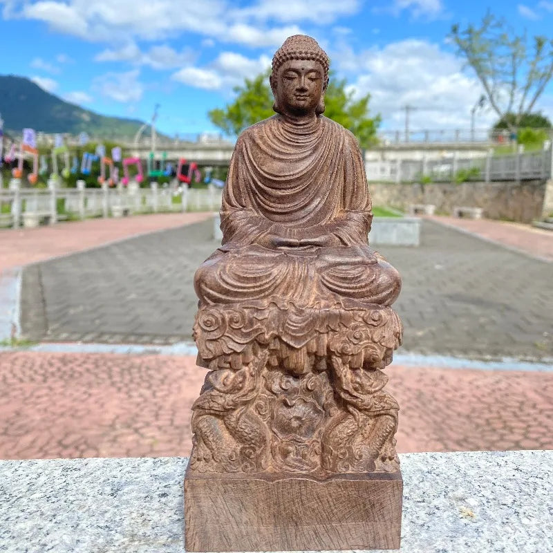 Hand-Carved Agarwood Buddha Statue 20cm 30cm