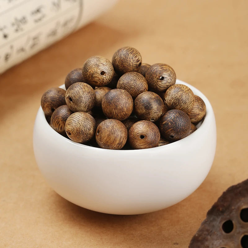 1Pc Natural Agarwood Wood Bead Round Loose Spacer Wooden Bead 6 8 10 12 14mm for Jewelry Making DIY Bracelet Necklace Accessory