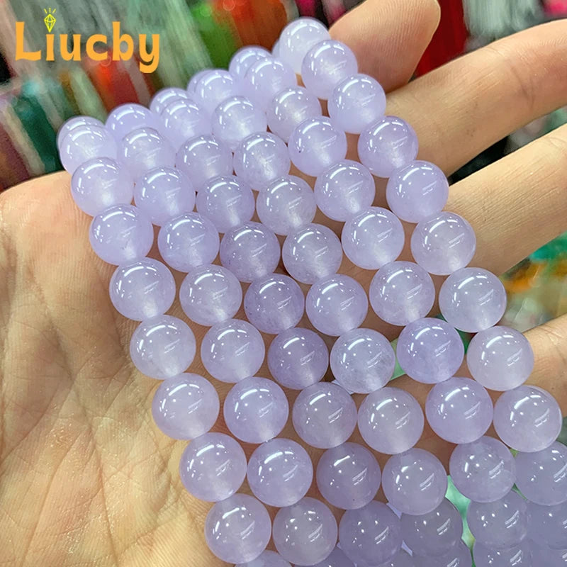 Lavender Chalcedony Beads 10mm DIY Jewelry Making