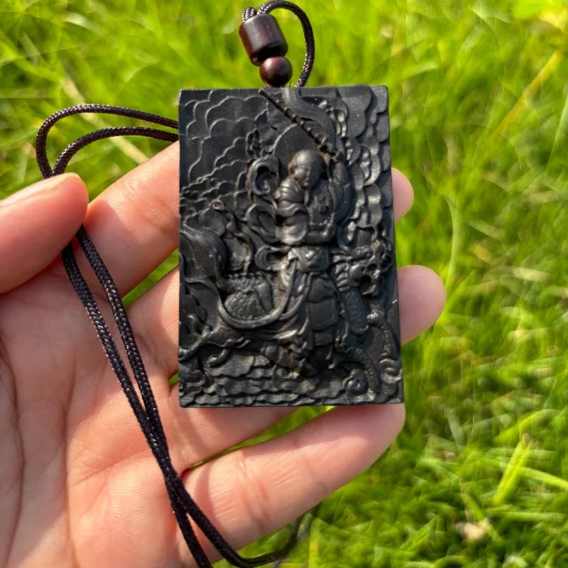 Hand-Carved Agarwood Zhenwu Pendant Spiritual Protection Amulet