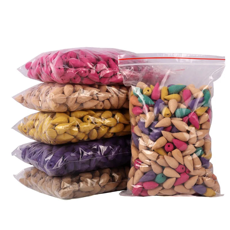 60PCS Backflow Incense Cones Mixed Scent Natural Air Freshener