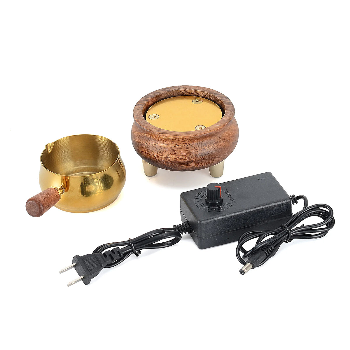 Wooden Electronic Incense Burner Detachable Bakhoor Burner Adjustable Temperature Essential Oil Burner for Agarwood Wax Melts