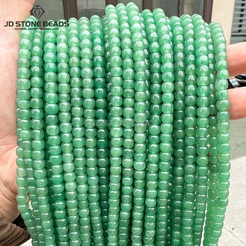 Natural Stone Green Aventurine Barrel Shape Beads Loose Spacer Bead for Jewelry Making Diy Necklace Bracelet Accessory 15 Inch