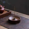 【F】North American Black Walnut Solid Wood Incense Stick Tea Ceremony Round Incense Burner Agarwood Tray Holder Home Decor