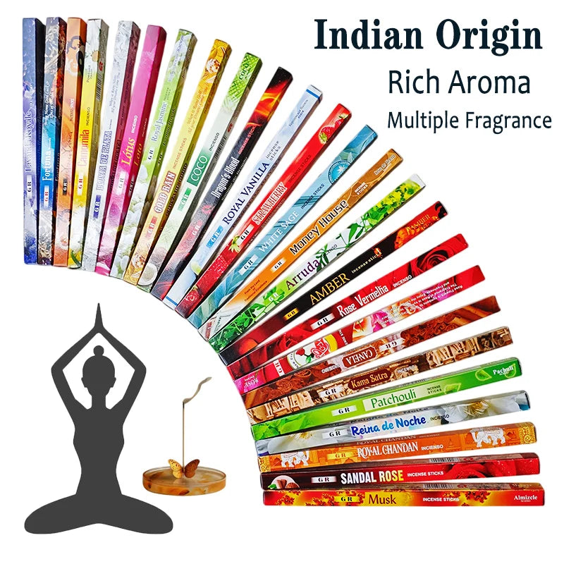 GR 7-175 Sticks Indian Incense Lavender Jasmine Meditation Home Fragrance for Yoga Prayer Rich Aroma Long Lasting Aromatherapy