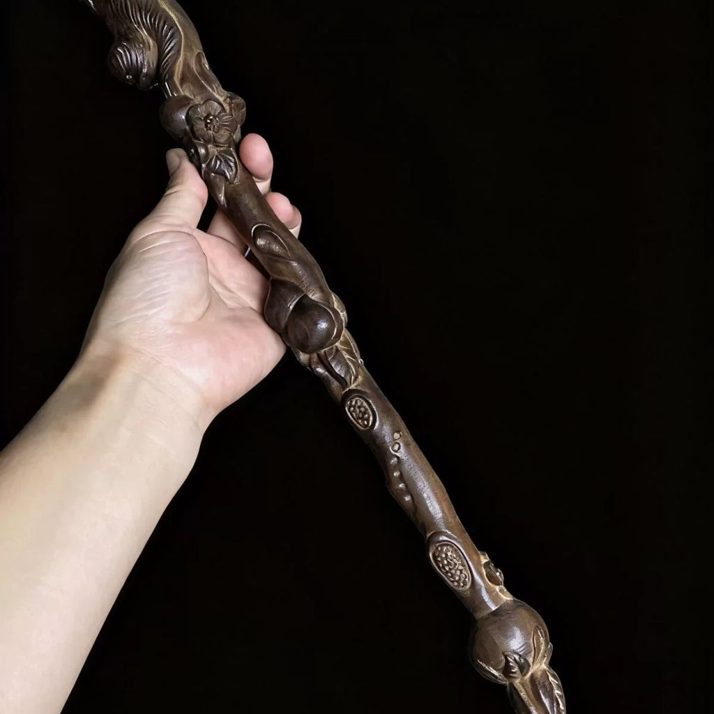 Hand-Carved Premium Agarwood Monkey Back Scratcher 40cm Traditional Wood Body Massager for Home Decor Zen Health Collection