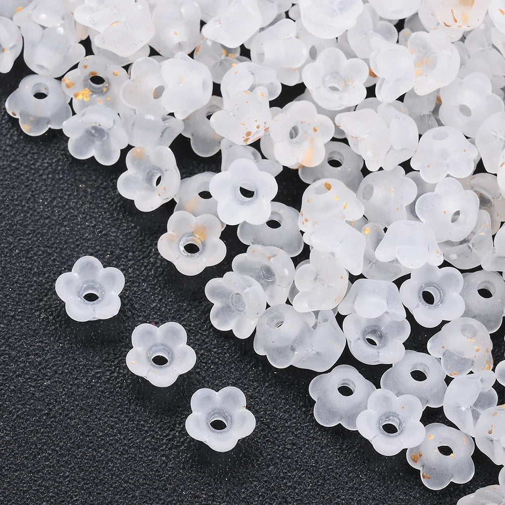500pcs 3*6mm Multicolor Lily of The Valley Flower End Cap Beads For DIY Bracelet Jewelry Making Hairpin Material Accessories