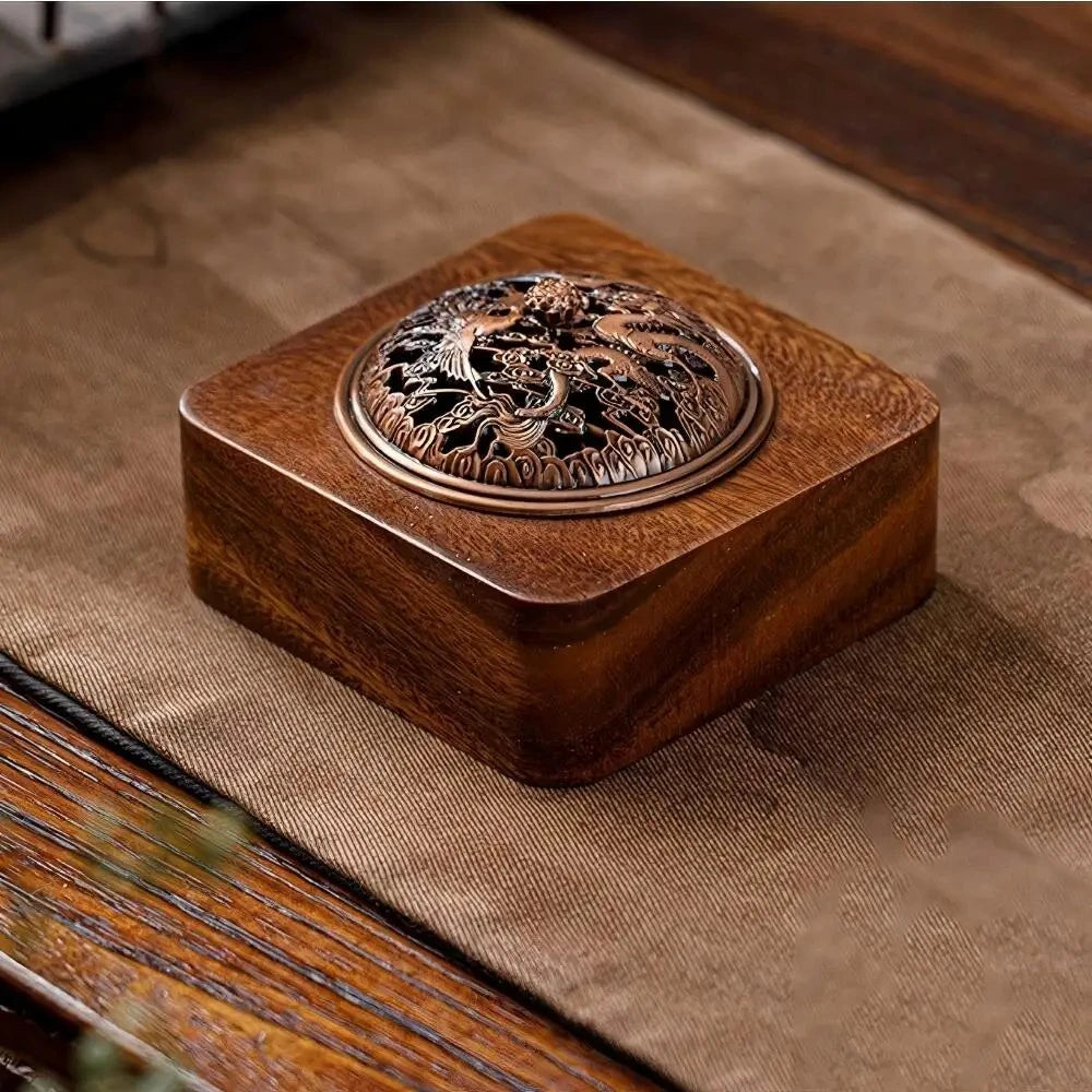 Solid Wood Pan Incense Burner, Indoor Aromatherapy Burner With Sandalwood Incense, Tea Ceremony ,prayer rooms, yoga Decoration
