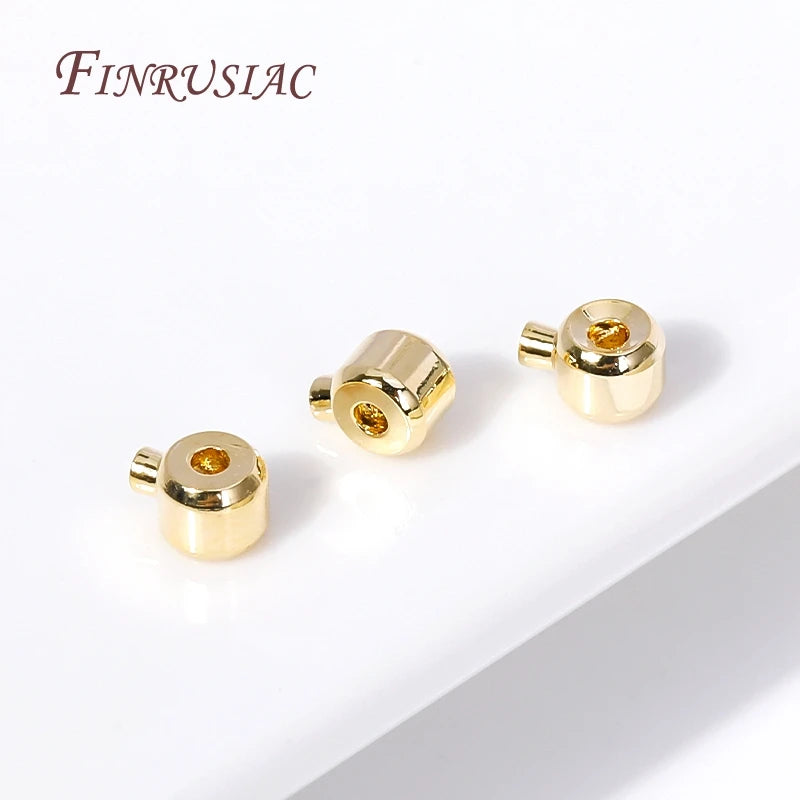 18K Gold Plated Crimp Beads 2.4mm 3mm