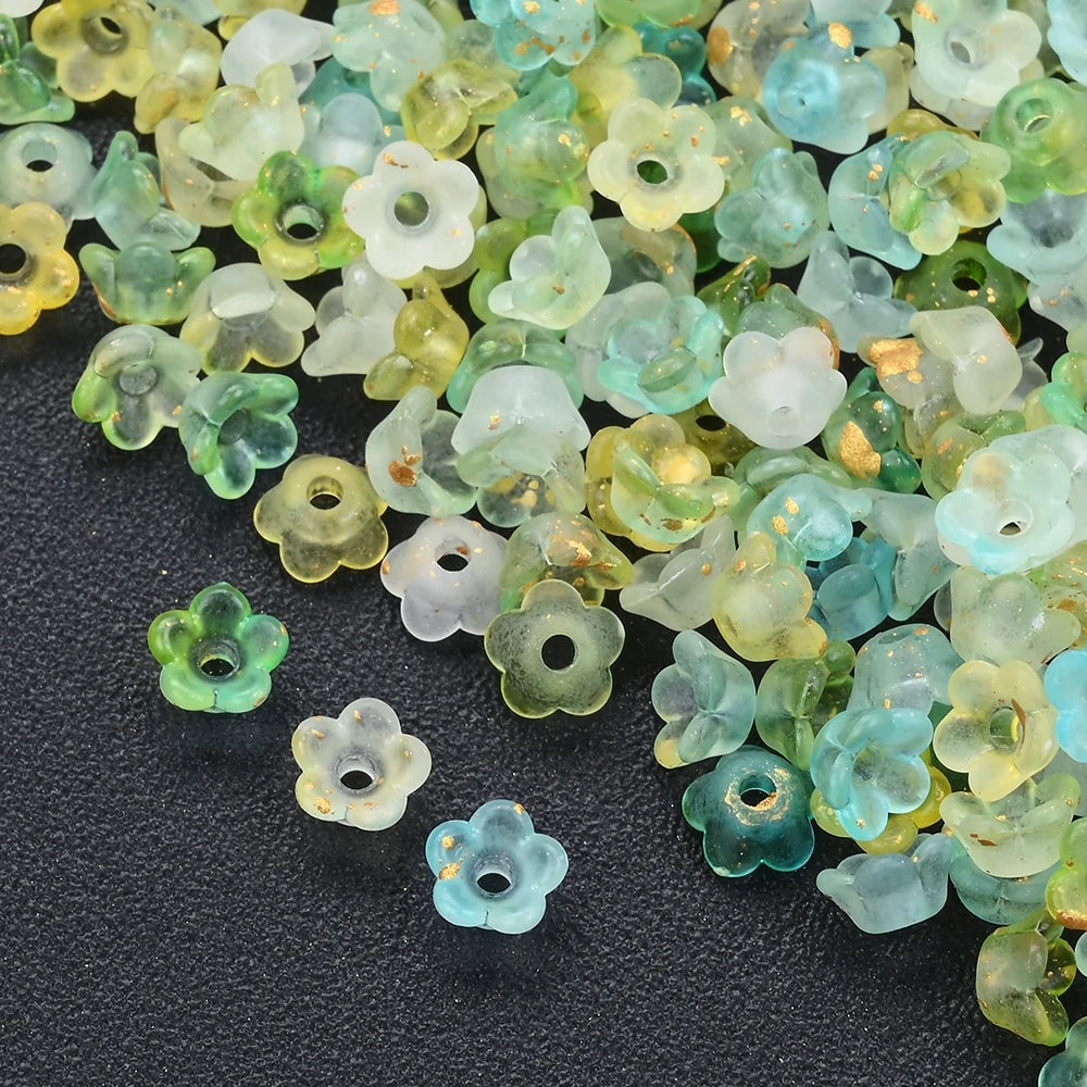 500pcs 3*6mm Multicolor Lily of The Valley Flower End Cap Beads For DIY Bracelet Jewelry Making Hairpin Material Accessories