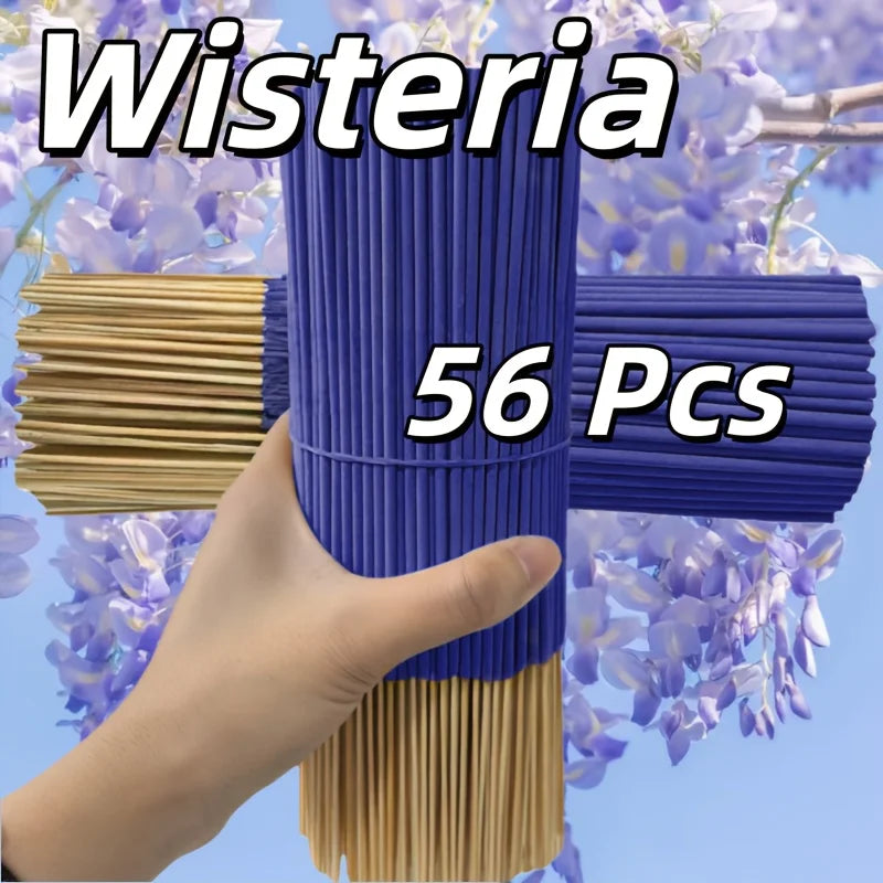 Natural Wisteria Incense Sticks - 56/164/364 Sticks, 22cm Size, Wooden Incense Sticks, Used for Spiritual Purification, Eliminating Negative Energy, Home and Office Decoration, Halloween, Christmas, Meditation Aid, Meditation Incense, Holiday Decoration
