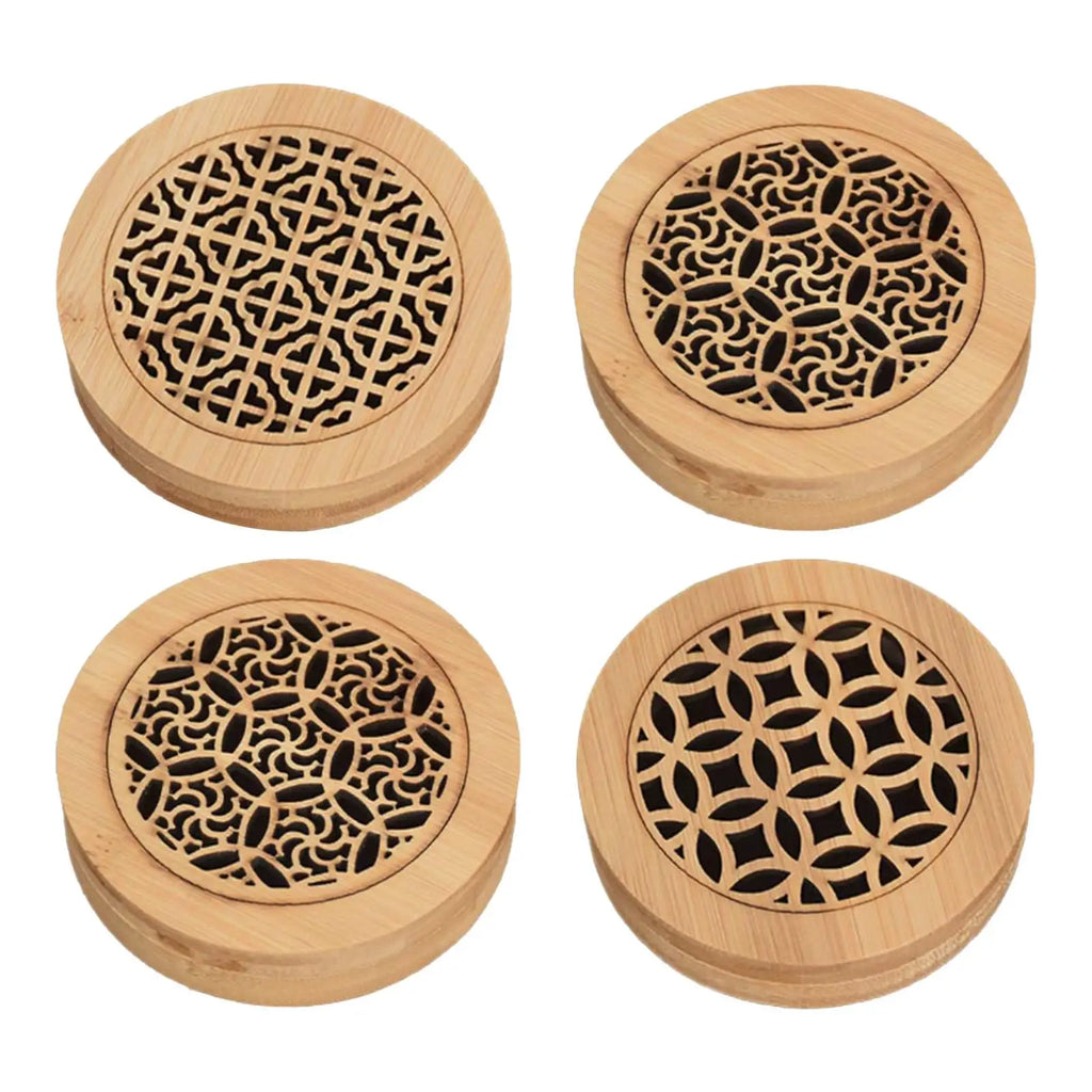 Wood Incense Burner Box Kitchen Wooden Chinese Style Housewarming Furnace Livingroom Incense Burning Round Ash Catcher with Lid