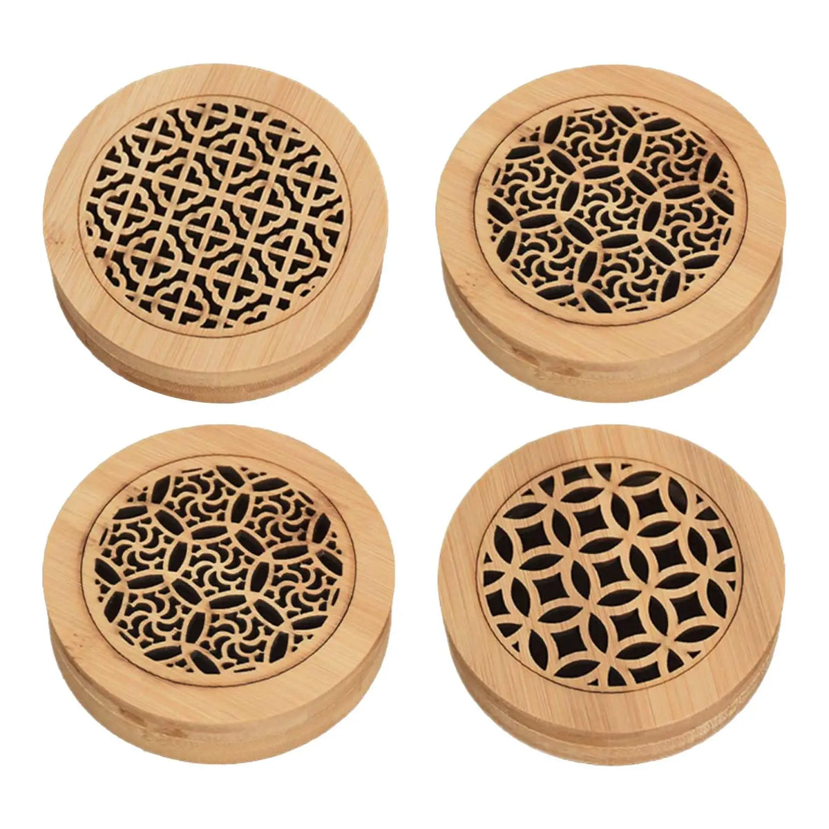 Wood Incense Burner Box Kitchen Wooden Chinese Style Housewarming Furnace Livingroom Incense Burning Round Ash Catcher with Lid
