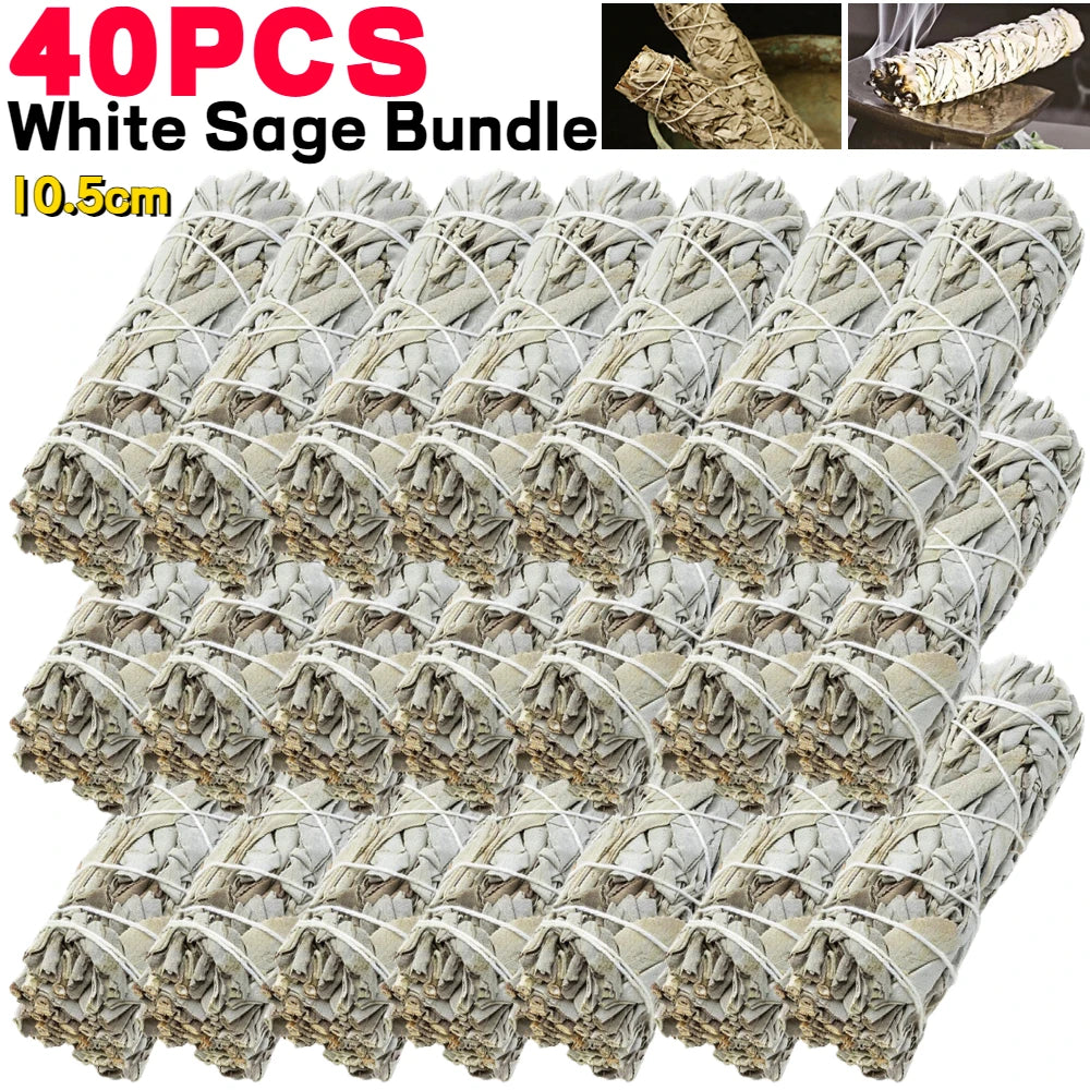 40PC White Sage Smudge Sticks Natural Incense