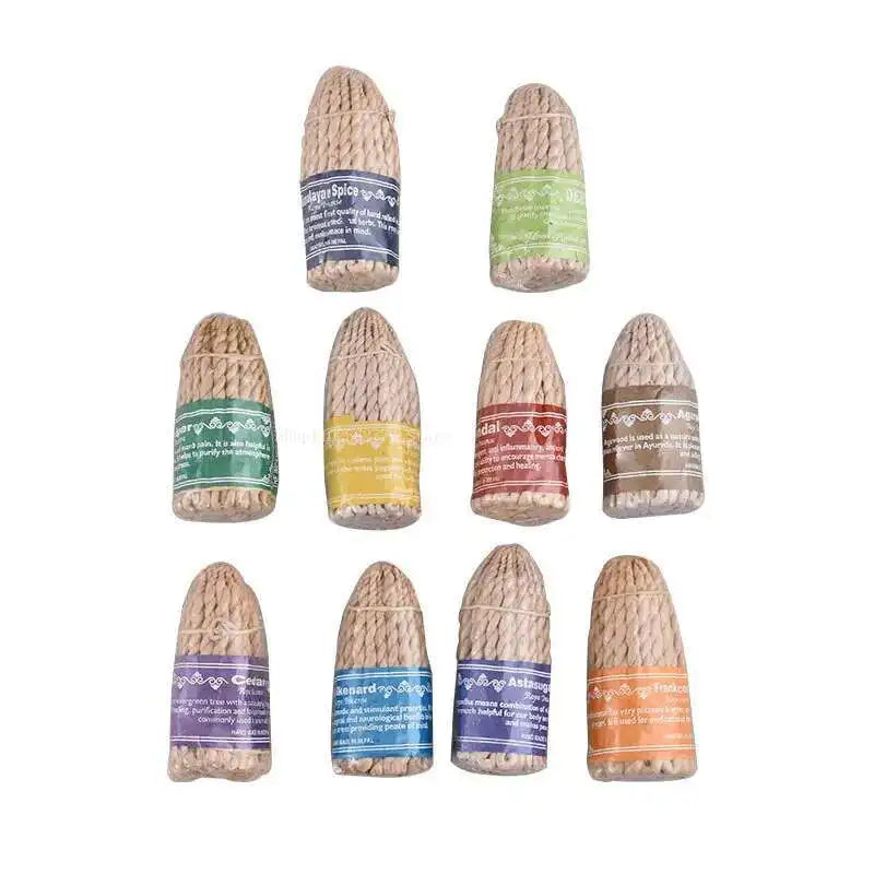 50pcs Nepal Large Rope Incense Handmade Sandalwood Frankincense DIY Yoga Meditation Relieve Stress Help Sleep Aromatherapy