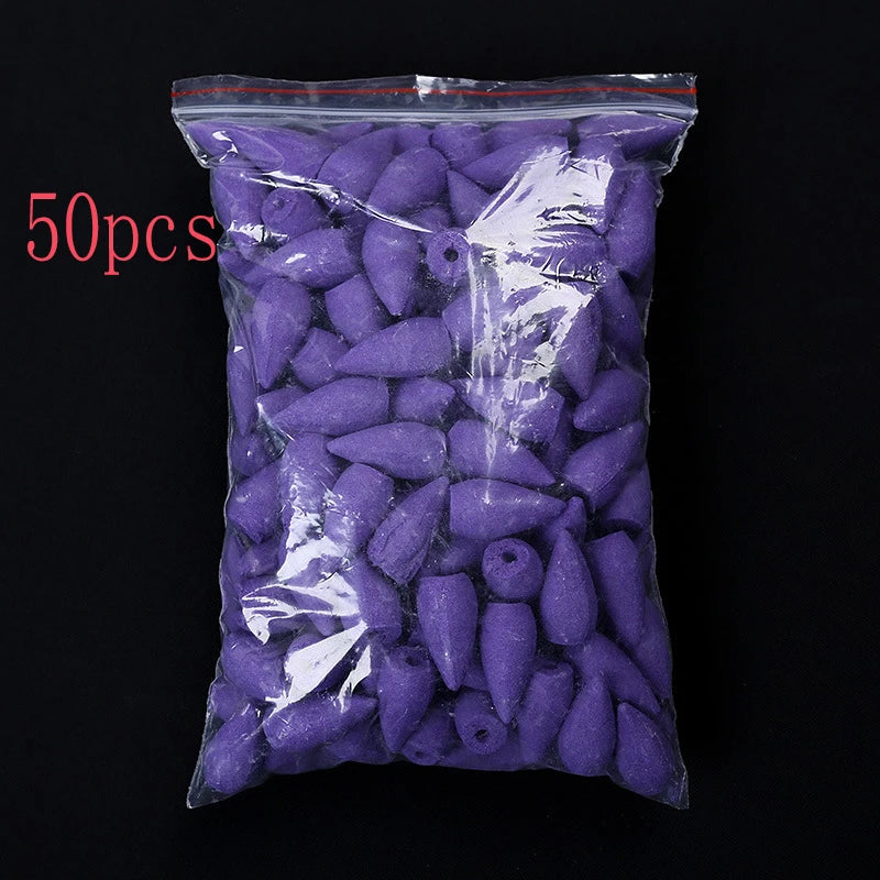Mixed Waterfall Smoke Backflow Natural Incense Cone Incense Sandal Lavender Multi-scented Suitable for Places Tea Room Yoga Room