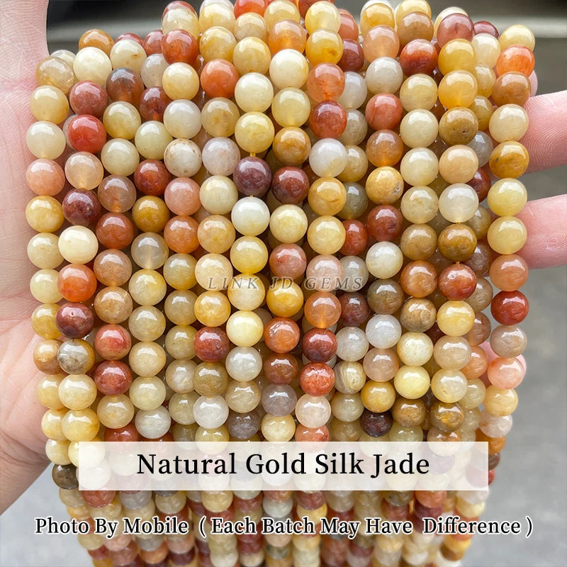 Natural Stone Beads 4 6 8 10mm Tourmaline Jade Jaspers Round Loose Spacer For Jewelry Making DIY Bracelet Necklace Accessories